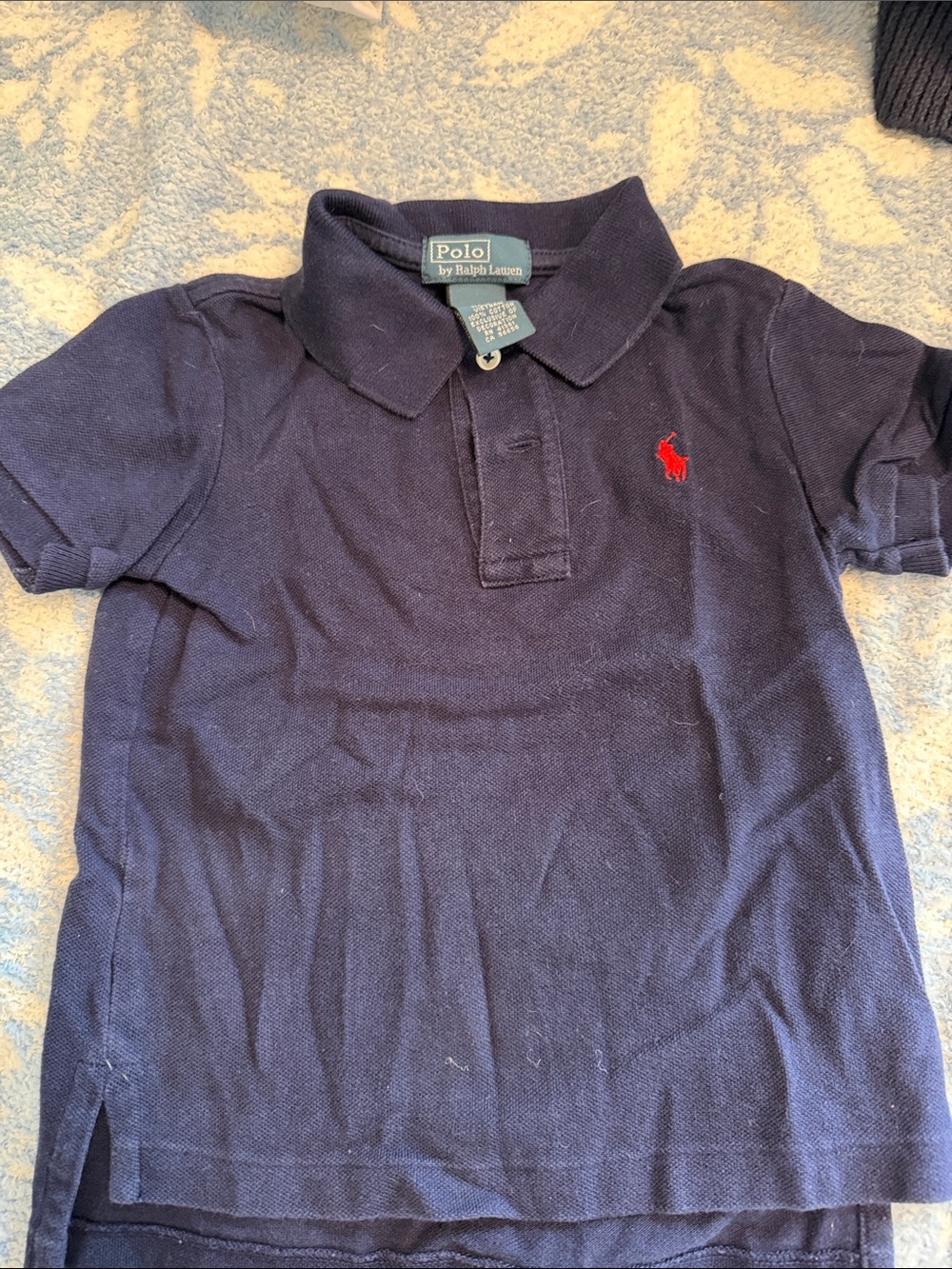 Polo by Ralph Lauren Navy Short Sleeve Polo with Red Pony Logo